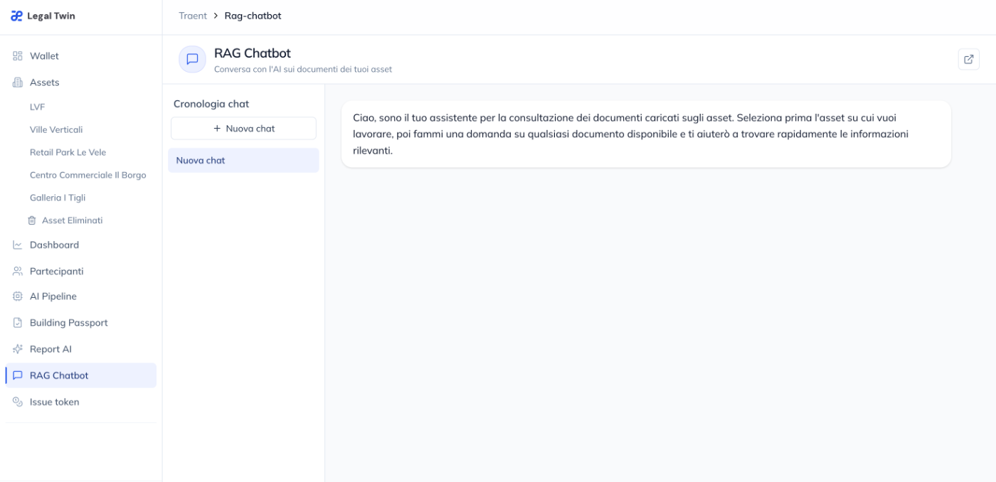 RAG Chatbot — converse with the AI over asset documents